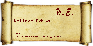 Wolfram Edina névjegykártya
